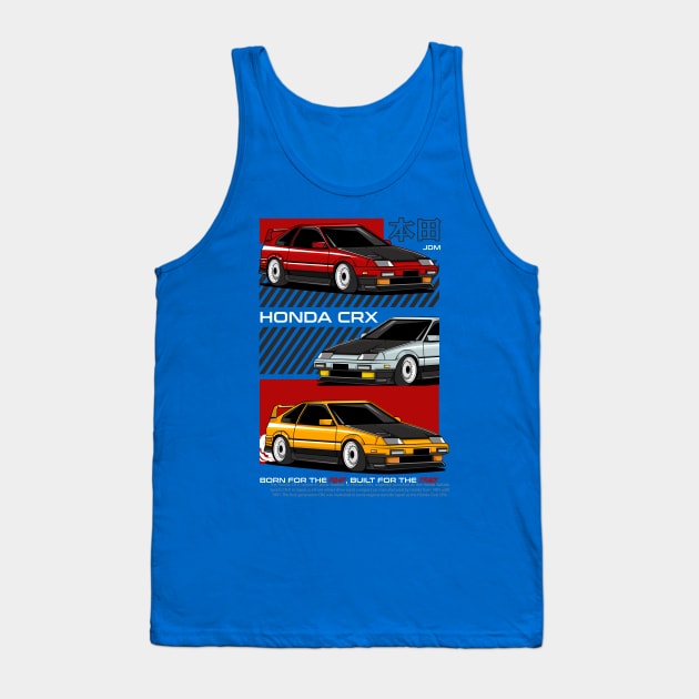 Retro Honda CRX Tank Top by Harrisaputra